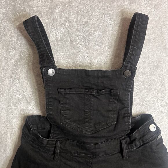 Hell Bunny Dakota Denim Pinafore Dress size large Overalls Skirt Dark Jean Dress - Picture 3 of 9